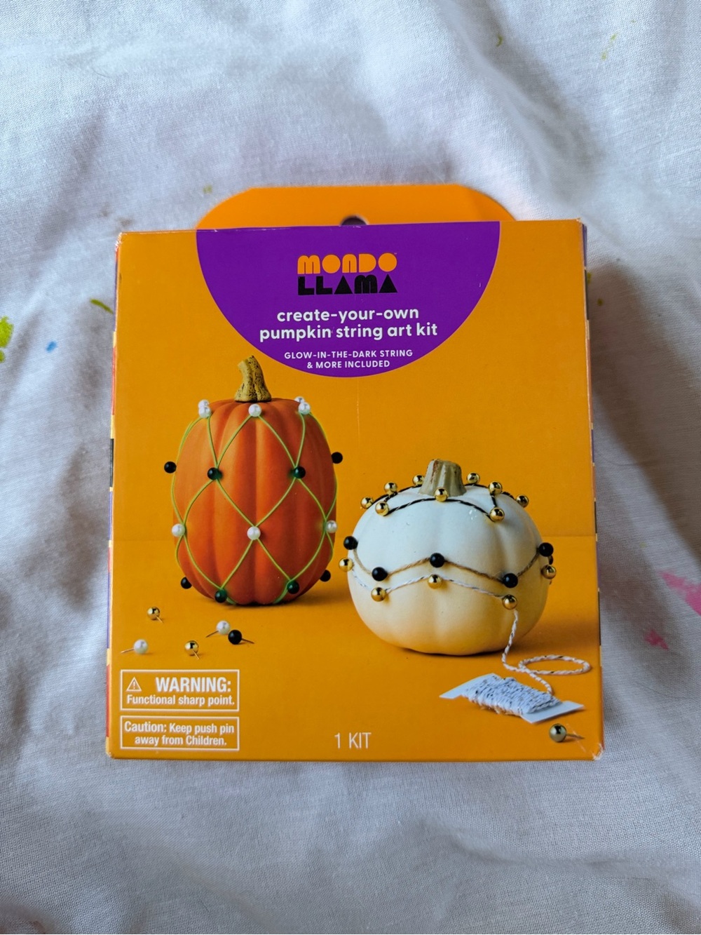 Mondo Llama Create-Your-Own Pumpkin String Art Kit - Orange/White